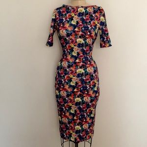 Floral Print Midi Bodycon Dress